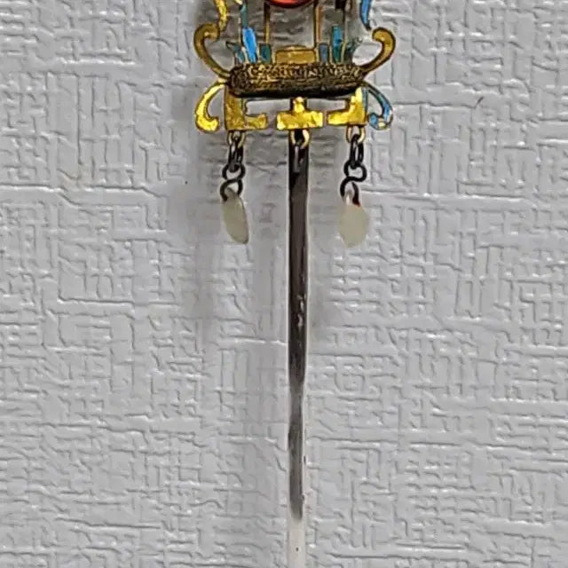 [BUNJANG] Antique Pure Silver Cloisonne Hairpin / 옛날  순은 칠보 떨잠 금도금 명품
