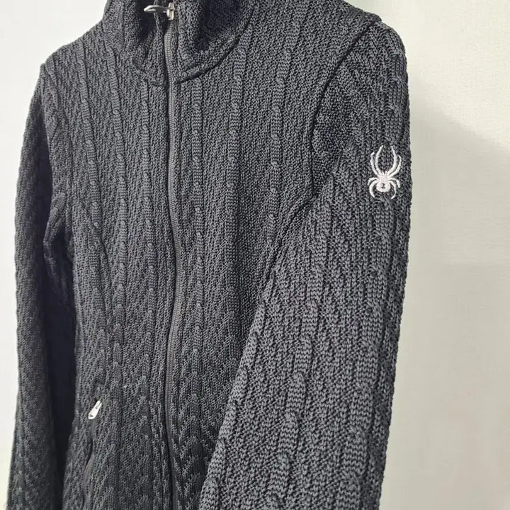 [BUNJANG] SPYDER Black Knit Zip-Up Jacket / SPYDER  블랙 니트 집업 자켓 기모  S