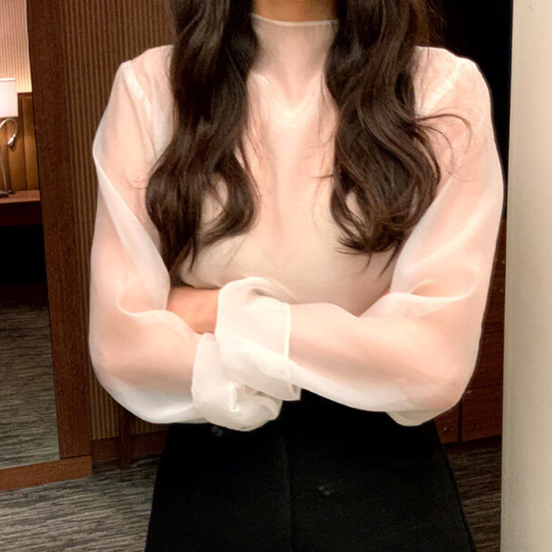 [BUNJANG] Ordinaryment Scarf Blouse and Velvet Mini Dress Set / (1회착용) 오디너리먼트 스카프 블라우스 벨벳 미니 원피스 세트