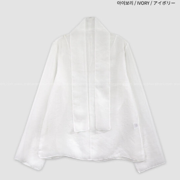 [BUNJANG] Ordinaryment Scarf Blouse and Velvet Mini Dress Set / (1회착용) 오디너리먼트 스카프 블라우스 벨벳 미니 원피스 세트