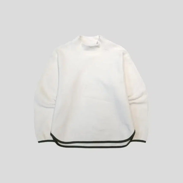 [BUNJANG] Uniqlo x White Mountaineering Mock Neck Shirt / 유니클로 X 화이트 마운티니어링 JP 화이트 카키 라이닝 언발란스 모크넥