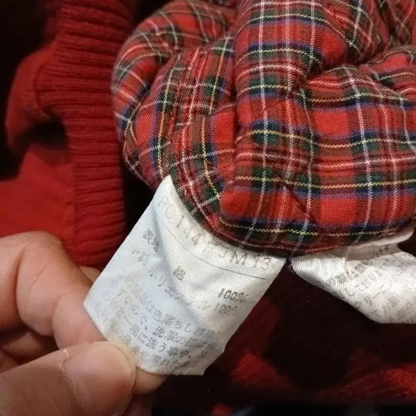 [BUNJANG] Pink House Pigment Red Inner Christmas Check Logo Arm Pocket Cotton G2 A1 / 리바이스 실버탭 연청워싱 루즈핏 블랭크탭 워터리스 청바지 데님팬츠 32