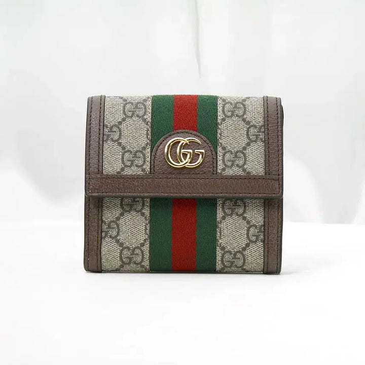 [BUNJANG] Gucci Ophidia GG Supreme Canvas Flap Wallet / 구찌 GG수프림 캔버스 오피디아 플랩 반지갑