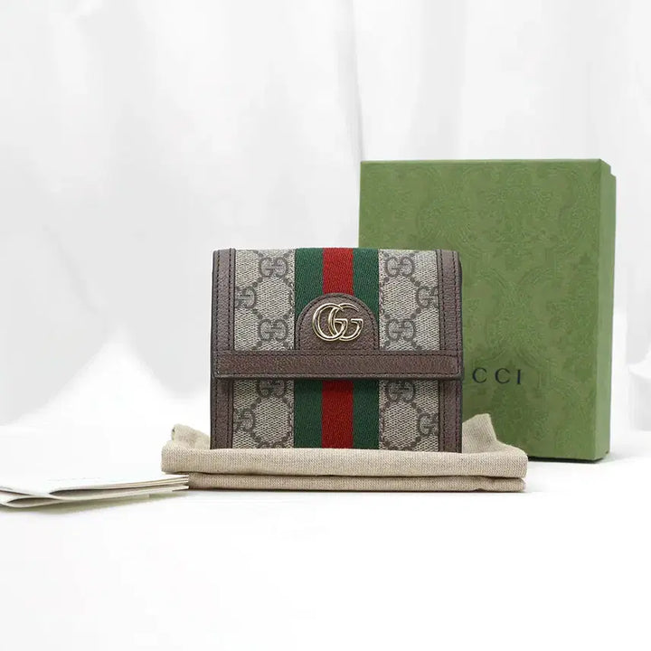 [BUNJANG] Gucci Ophidia GG Supreme Canvas Flap Wallet / 구찌 GG수프림 캔버스 오피디아 플랩 반지갑