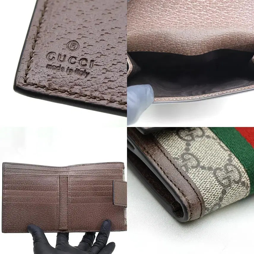 [BUNJANG] Gucci Ophidia GG Supreme Canvas Flap Wallet / 구찌 GG수프림 캔버스 오피디아 플랩 반지갑