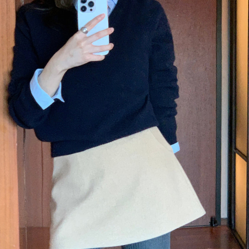 [BUNJANG] Miel Caryn Wool Skirt - Beige, Charcoal, Black / (새상품)미엘 캐린 울 스커트_베이지,차콜,블랙
