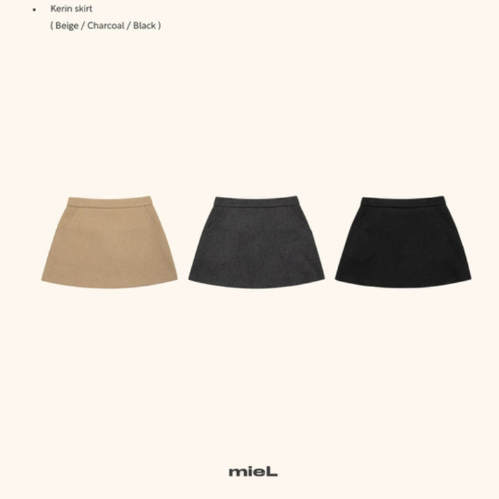[BUNJANG] Miel Caryn Wool Skirt - Beige, Charcoal, Black / (새상품)미엘 캐린 울 스커트_베이지,차콜,블랙