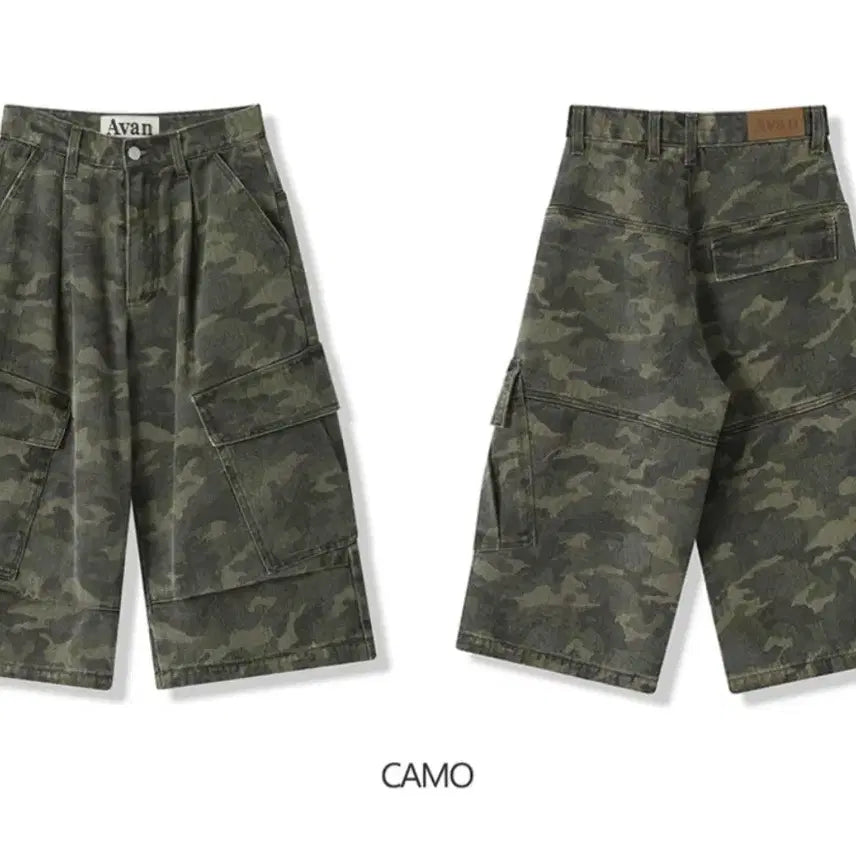 [BUNJANG] Urban Dress Side Big Denim Shorts CAMO / 어반드레스 Side Big Denim Shorts CAMO