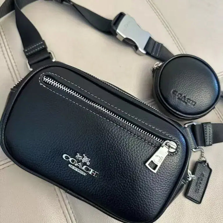 [BUNJANG] COACH Signature All Black Multi-Way Belt Bag / 코치 시그니처 올블랙 멀티 벨트