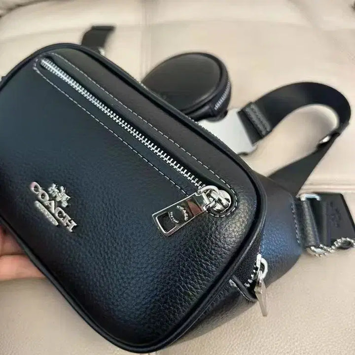 [BUNJANG] COACH Signature All Black Multi-Way Belt Bag / 코치 시그니처 올블랙 멀티 벨트