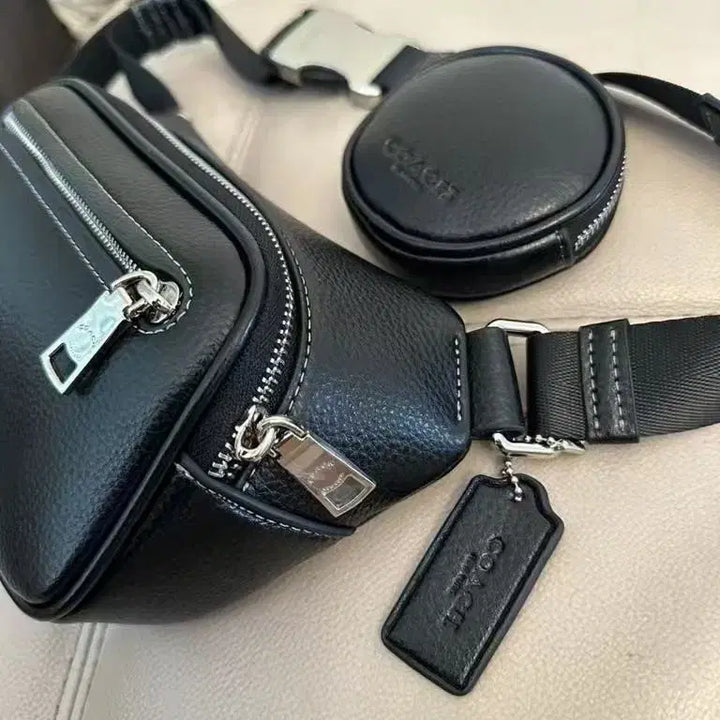 [BUNJANG] COACH Signature All Black Multi-Way Belt Bag / 코치 시그니처 올블랙 멀티 벨트