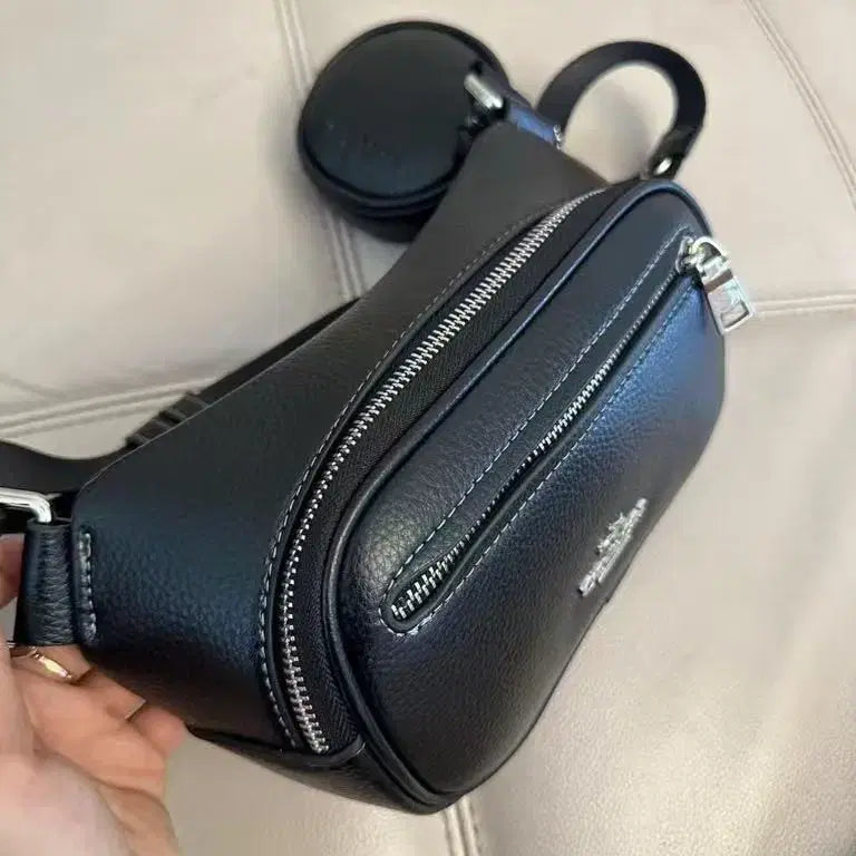 [BUNJANG] COACH Signature All Black Multi-Way Belt Bag / 코치 시그니처 올블랙 멀티 벨트