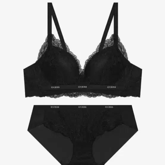 [BUNJANG] Guess Black Lace Lingerie Bra / 게스 블랙 레이스 속옷