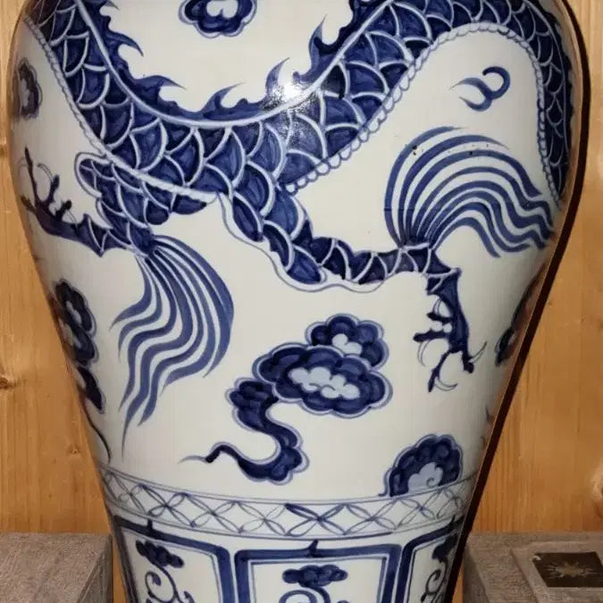 [BUNJANG] Chinese Antique Celadon Porcelain Vase / 청화백자 화용문 매병 높44 지26센치 중국도자기 고도자 오래된 골통품