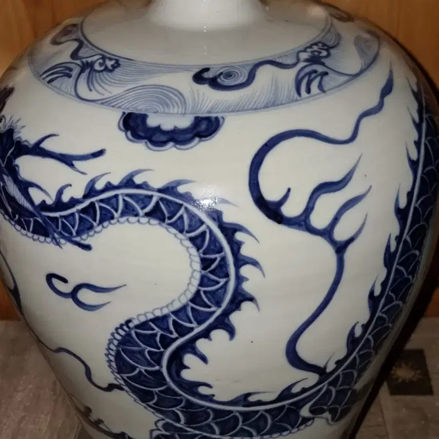 [BUNJANG] Chinese Antique Celadon Porcelain Vase / 청화백자 화용문 매병 높44 지26센치 중국도자기 고도자 오래된 골통품