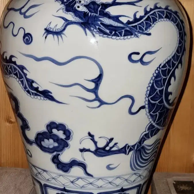 [BUNJANG] Chinese Antique Celadon Porcelain Vase / 청화백자 화용문 매병 높44 지26센치 중국도자기 고도자 오래된 골통품