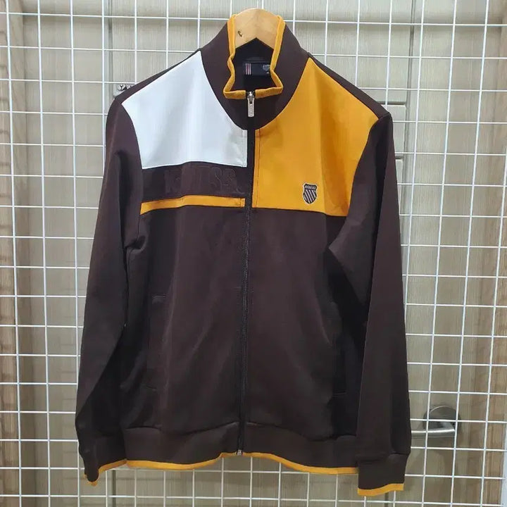 [BUNJANG] K-Swiss Track Jacket - Brown/White/Yellow / K-Swiss 케이스위스 트랙 자켓 브라운/화이트/옐로우