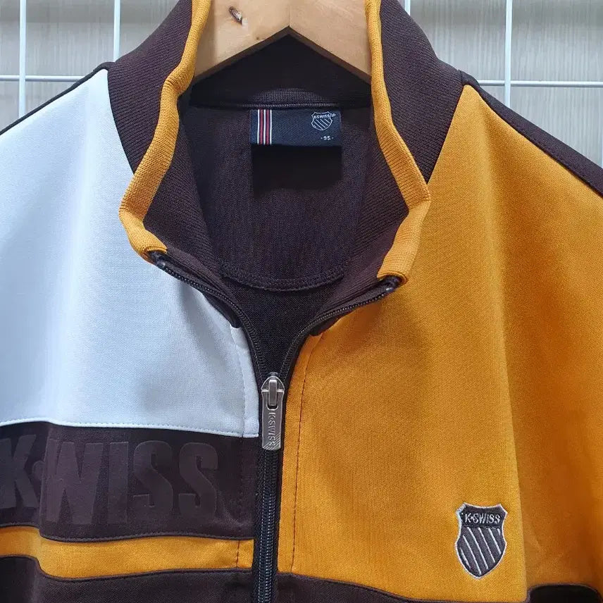 [BUNJANG] K-Swiss Track Jacket - Brown/White/Yellow / K-Swiss 케이스위스 트랙 자켓 브라운/화이트/옐로우