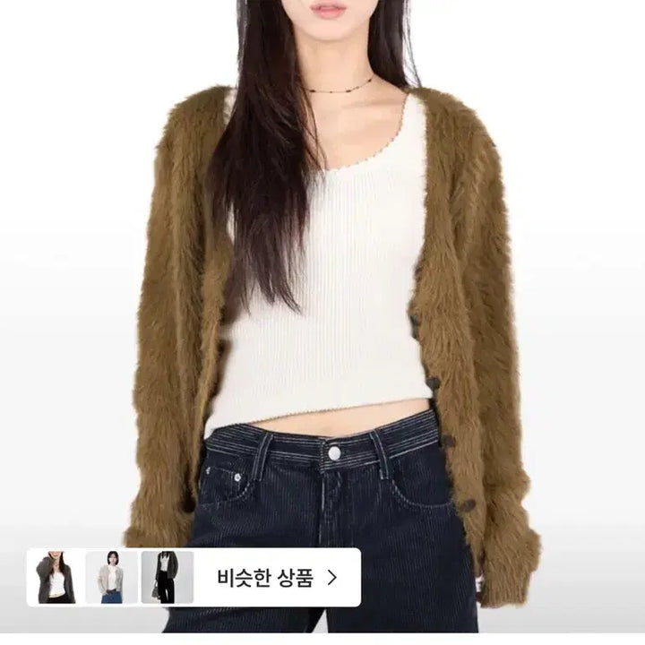 [BUNJANG] Rit Kim Fur Cardigan / 릿킴 퍼 가디건