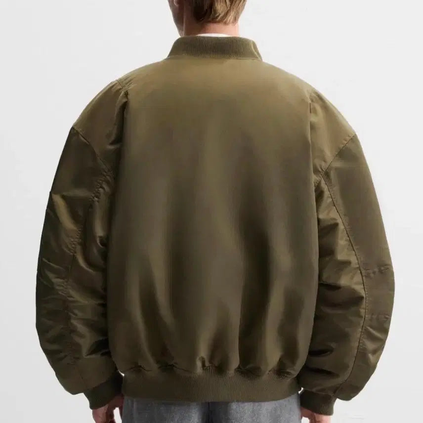 [BUNJANG] ZARA Oversized Bomber Jacket - Khaki (Size S) / [S] 자라 오버사이즈 핏 봄버 자켓 카키 SHANGHAI EDITION