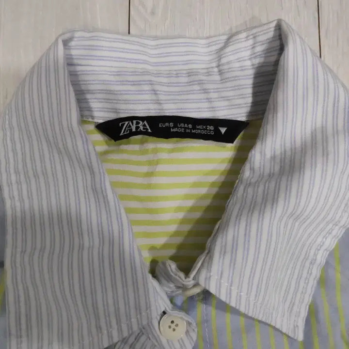 [BUNJANG] ZARA Striped Colorblock Shirt / 자라 스트라이프 배색 셔츠