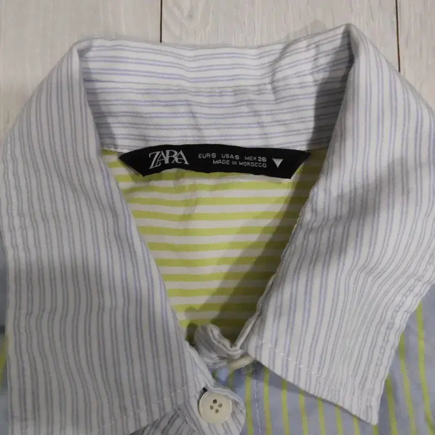 [BUNJANG] ZARA Striped Colorblock Shirt / 자라 스트라이프 배색 셔츠