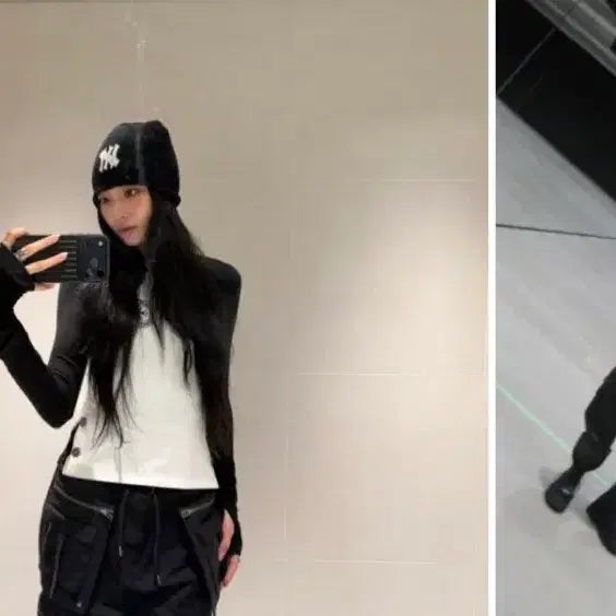 [BUNJANG] Woooalong Cargo Pants Black (Miyawaki Sakura) / 우알롱 카고팬츠 블랙 L사이즈(미야오 가원 착용)