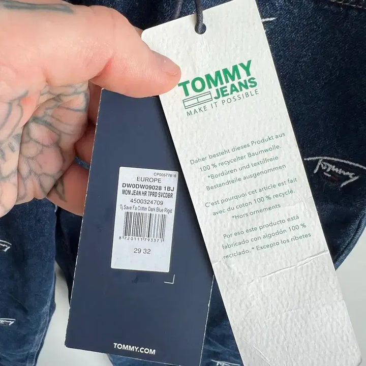 [BUNJANG] Tommy Jeans Mom Jeans EU 29 / [새상품] 토미 진스 맘진, 태그 포함, 진청, EU 29