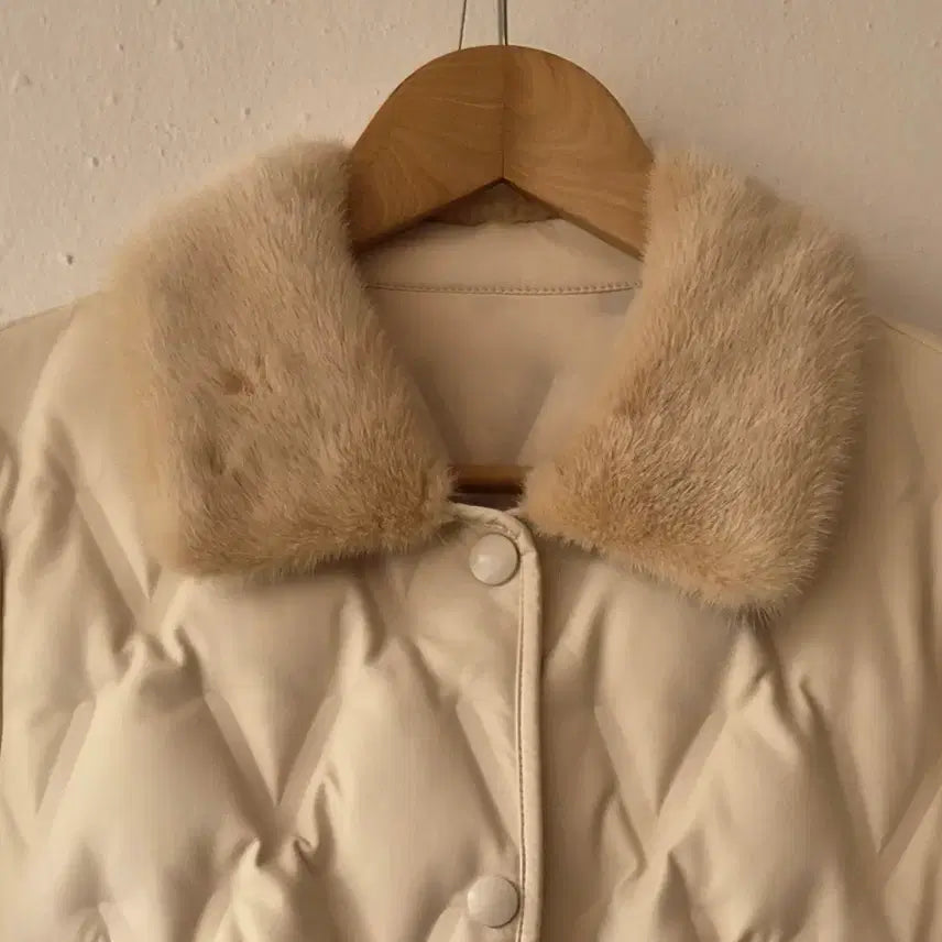 [BUNJANG] Bonispax Faux Leather Goose Down Mink Fur Jacket / 보니스팍스 Bonispax 여성 인조가죽구스밍크퍼자켓 5사이즈
