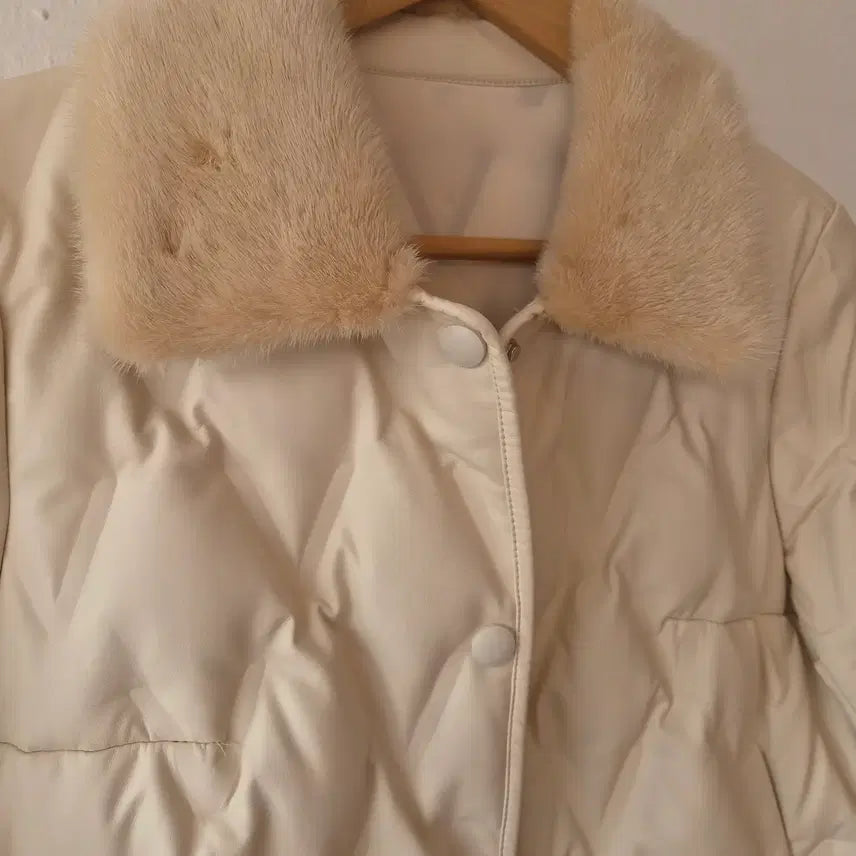 [BUNJANG] Bonispax Faux Leather Goose Down Mink Fur Jacket / 보니스팍스 Bonispax 여성 인조가죽구스밍크퍼자켓 5사이즈