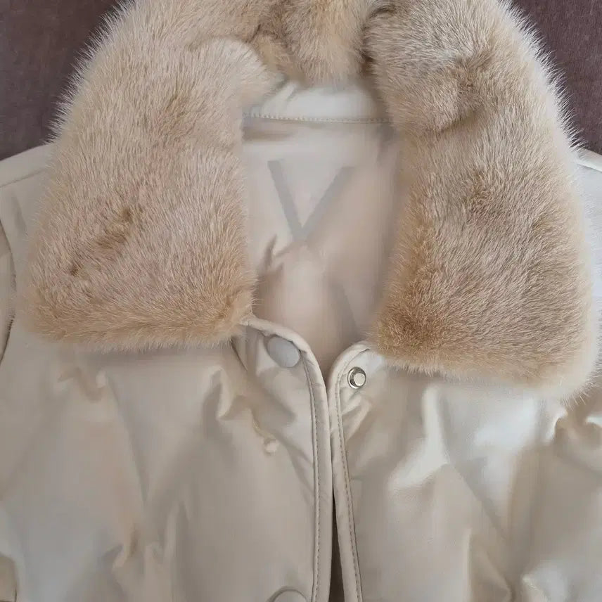 [BUNJANG] Bonispax Faux Leather Goose Down Mink Fur Jacket / 보니스팍스 Bonispax 여성 인조가죽구스밍크퍼자켓 5사이즈