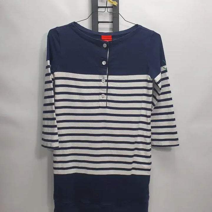 [BUNJANG] Lucky Chouette Striped Long Sleeve Dress / 럭키슈에뜨 원피스 스트라이프 롱슬리브 네이비