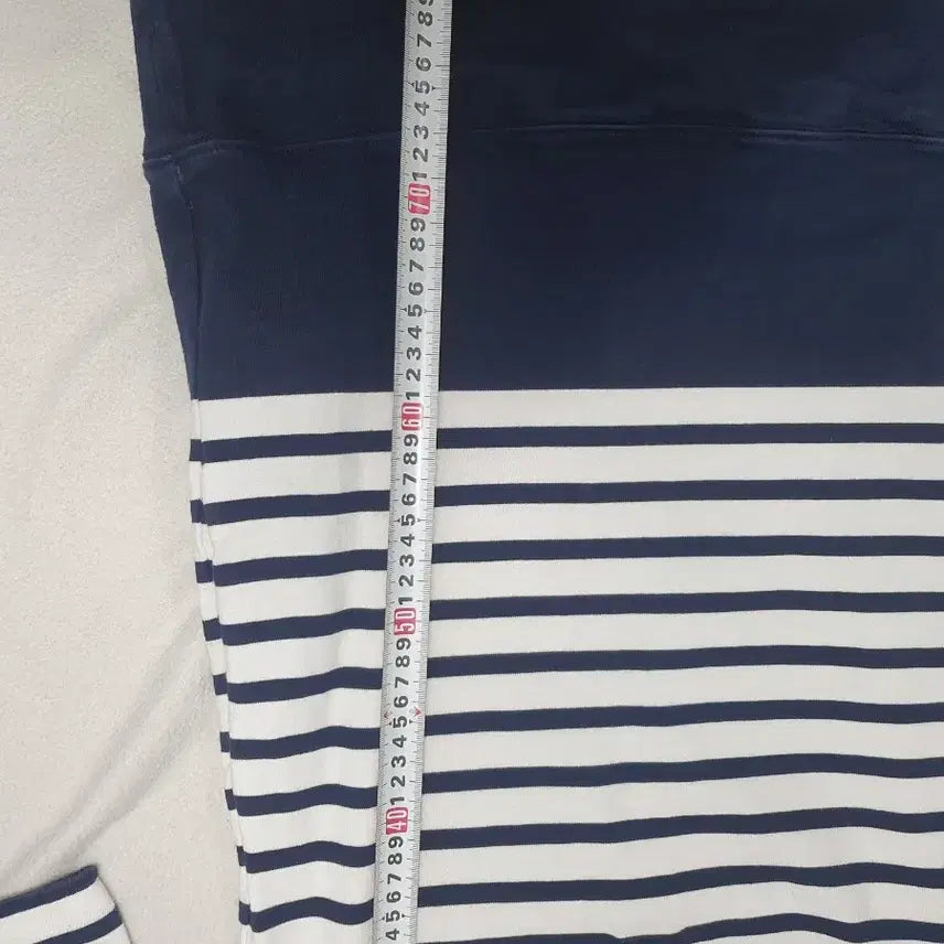 [BUNJANG] Lucky Chouette Striped Long Sleeve Dress / 럭키슈에뜨 원피스 스트라이프 롱슬리브 네이비