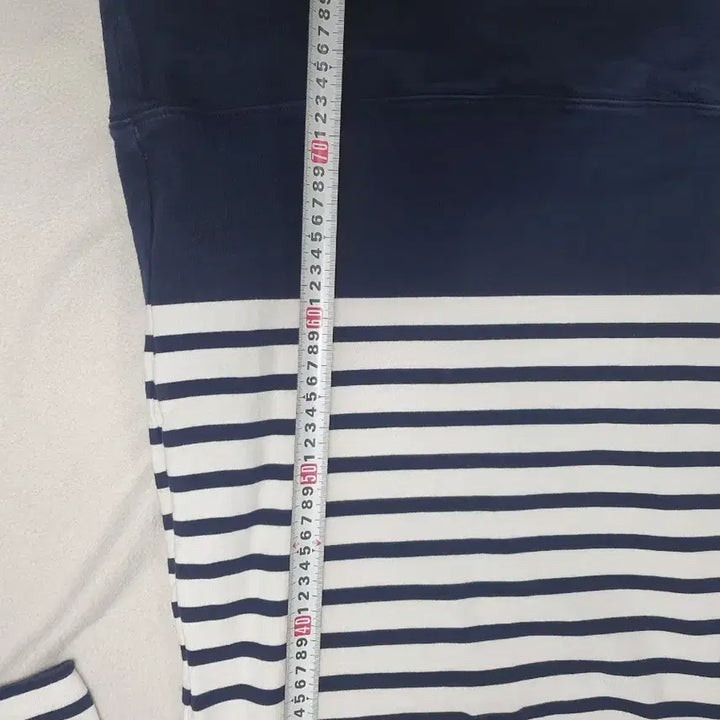[BUNJANG] Lucky Chouette Striped Long Sleeve Dress / 럭키슈에뜨 원피스 스트라이프 롱슬리브 네이비