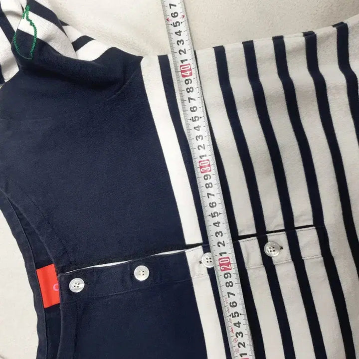[BUNJANG] Lucky Chouette Striped Long Sleeve Dress / 럭키슈에뜨 원피스 스트라이프 롱슬리브 네이비
