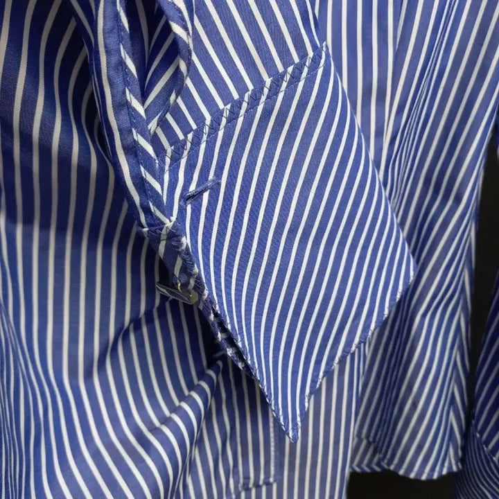 [BUNJANG] Jessi New York Cobalt Blue Striped Blouse / 제시뉴욕 춘하추 긴팔 블라우스 66.55