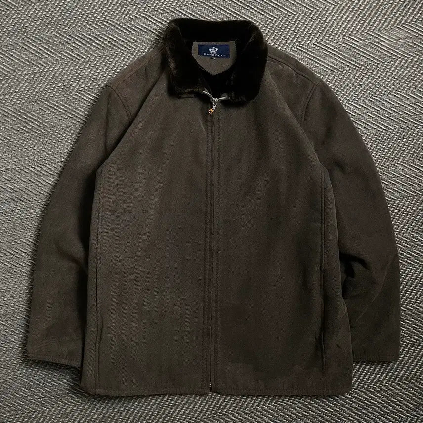 [BUNJANG] HANDOCK Vintage Herringbone Fur Trim Jacket Brown / HANDOCK 빈티지 아카이브 헤링본 퍼 트리밍 자켓 브라운 y 4775