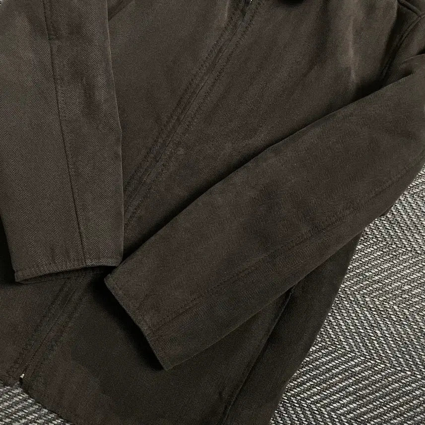 [BUNJANG] HANDOCK Vintage Herringbone Fur Trim Jacket Brown / HANDOCK 빈티지 아카이브 헤링본 퍼 트리밍 자켓 브라운 y 4775