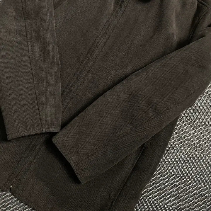 [BUNJANG] HANDOCK Vintage Herringbone Fur Trim Jacket Brown / HANDOCK 빈티지 아카이브 헤링본 퍼 트리밍 자켓 브라운 y 4775