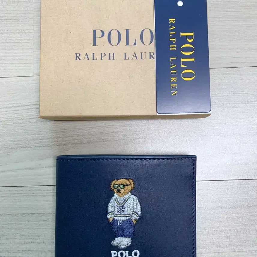 [BUNJANG] Polo Ralph Lauren Bear Leather Bifold Wallet / 폴로 랄프로렌 베어 레더바이 폴드 지갑