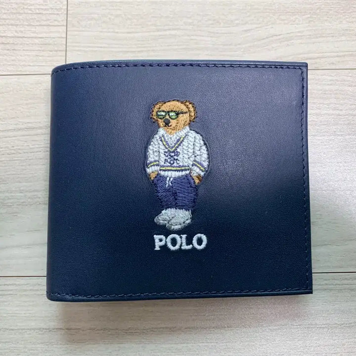 [BUNJANG] Polo Ralph Lauren Bear Leather Bifold Wallet / 폴로 랄프로렌 베어 레더바이 폴드 지갑