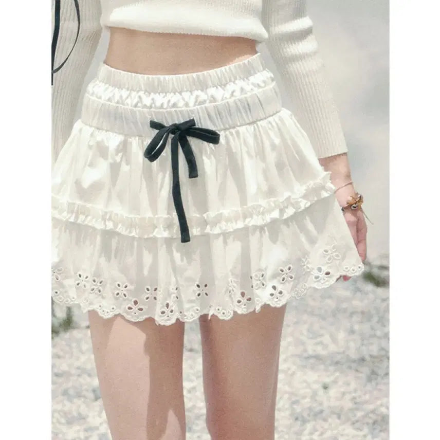 [BUNJANG] ShaoyeEye A-line Tulle Lace Mini Skirt / ShaoyeEye 스커트 A라인 튜튜 레이스 미니 스커트