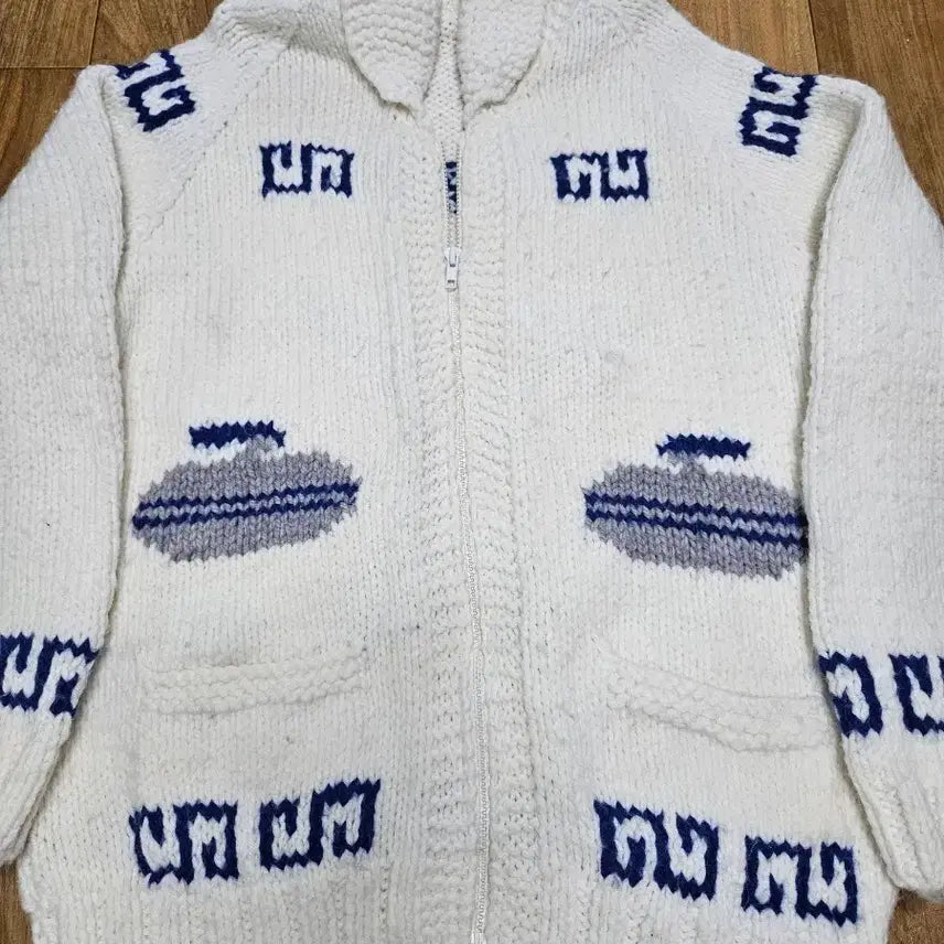 [BUNJANG] USA Cowichan Knit Zip-up / usa 코위찬 니트집업