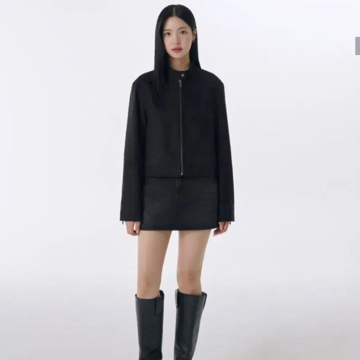 [BUNJANG] Musinsa Standard Synthetic Suede Racer Jacket / (새상품) 무신사스탠다드 신세틱 스웨이드 레이서 재킷 블랙