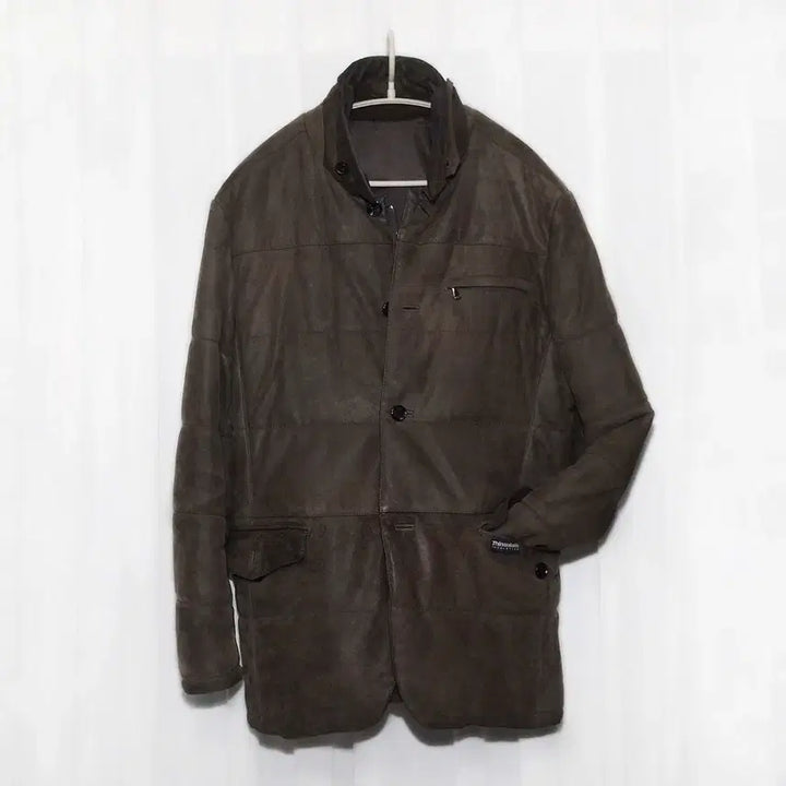 [BUNJANG] Franco Ferraro Lambskin Nubuck Leather Padded Jacket (100) / 프랑코 페라로 이태리 양가죽 누벅레더 패딩 자켓 (100)