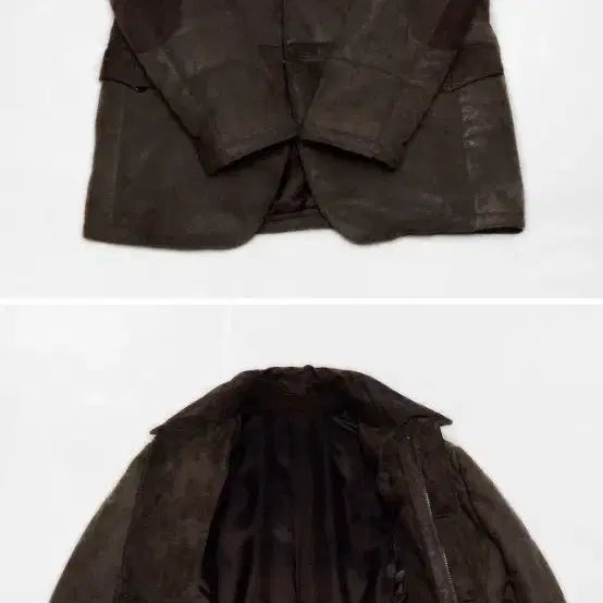 [BUNJANG] Franco Ferraro Lambskin Nubuck Leather Padded Jacket (100) / 프랑코 페라로 이태리 양가죽 누벅레더 패딩 자켓 (100)