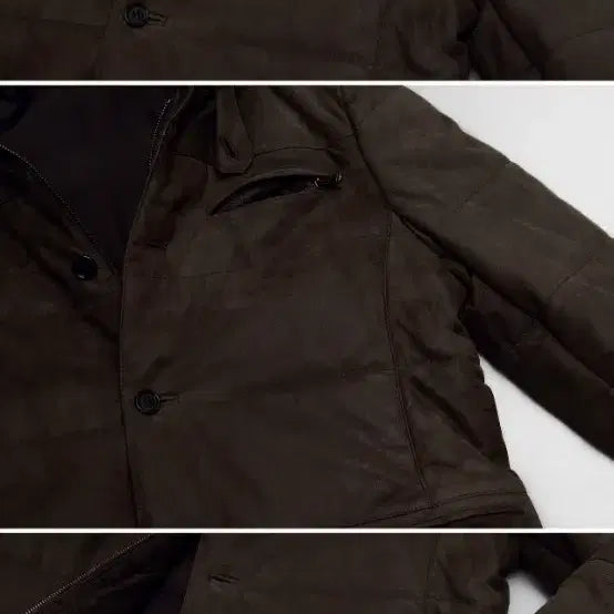 [BUNJANG] Franco Ferraro Lambskin Nubuck Leather Padded Jacket (100) / 프랑코 페라로 이태리 양가죽 누벅레더 패딩 자켓 (100)