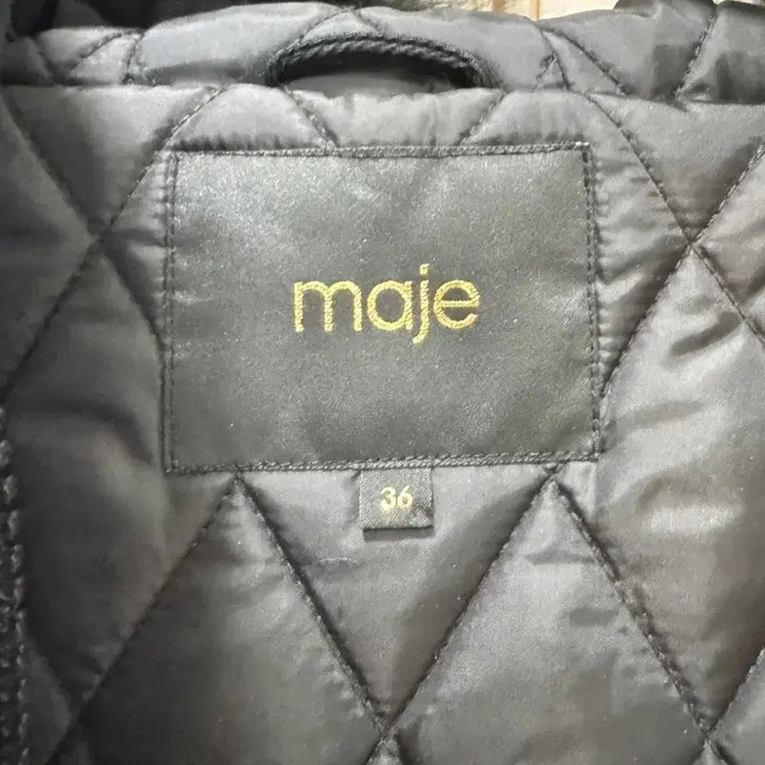 [BUNJANG] Maje Black Ribbon Padded Jacket / maje 마쥬 블랙 리본 패딩 36사이즈