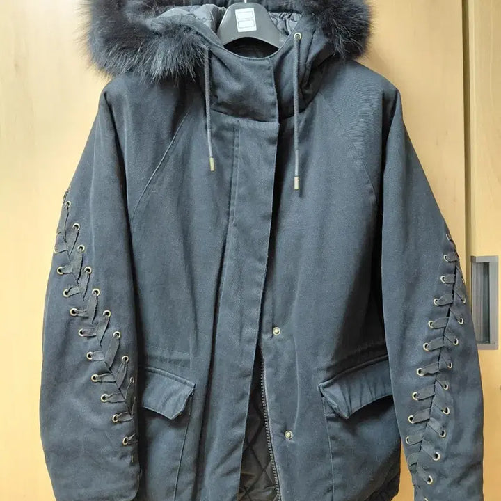 [BUNJANG] Maje Black Ribbon Padded Jacket / maje 마쥬 블랙 리본 패딩 36사이즈