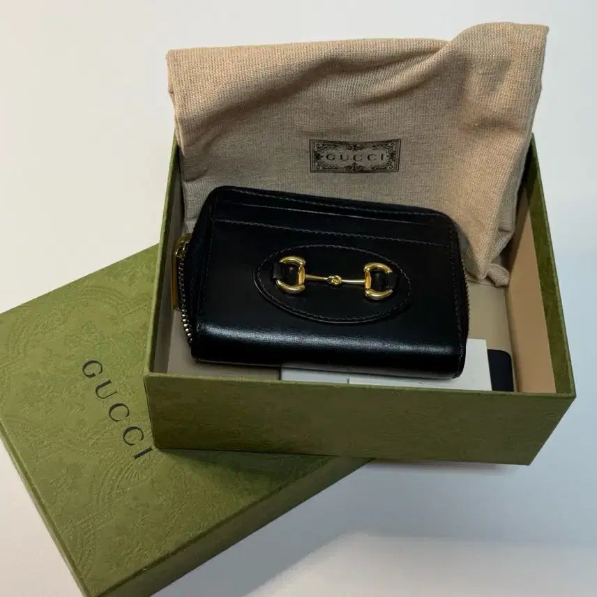[BUNJANG] Gucci Horsebit 1955 Zip Card Wallet Black / 구찌 홀스빗 1955 지퍼 카드지갑 블랙
